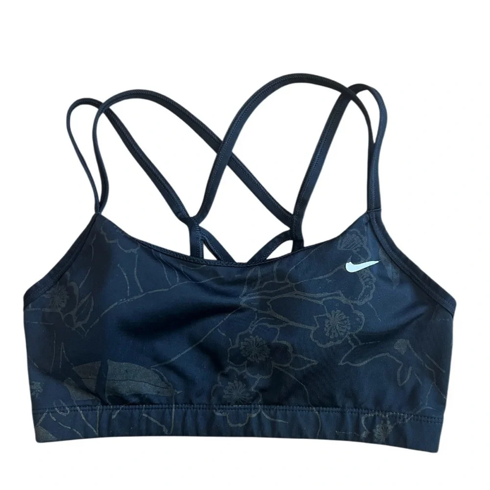 Nike Intimate Bra Size M black with floral design